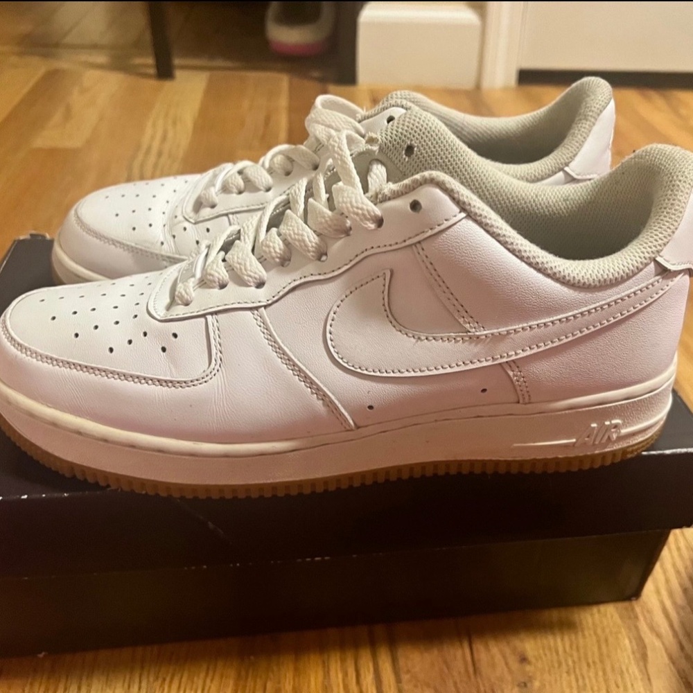 Men’s Nike Air Force 1 '07 White-Gum Light Brown Size 8